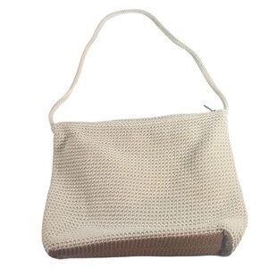 The Sak Cream Knit Shoulder Bag EUC Spring Summer Festival Vacation Neutral